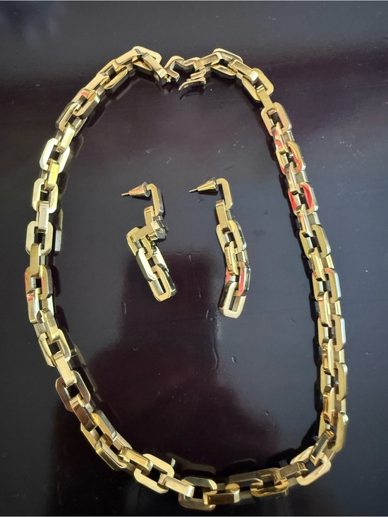 Eddie Borgo Jewelry - Eddie Borgo Gold Link Necklace with Matching Drop Earrings